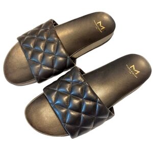 Marc Fisher Ltd Imenal Quilted Leather Slide Women's Sandals NWOT Size 8